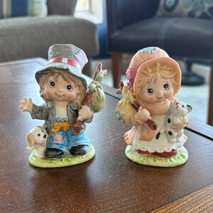 Vintage HOMCO Hobo Boy & Girl figurines